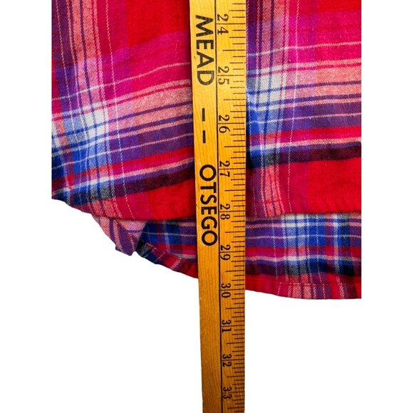 Orvis Womens Flannel Plaid Button-Up Long Sleeve Shirt XL Red Blue - Picture 5 of 10